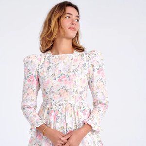 Batsheva x Laura Ashley Mini Prairie Dress Square Neck